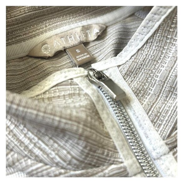 Athleta Elation Powervita Full Zip Jacket Grey Ivory Yoga S - Picture 7 of 9
